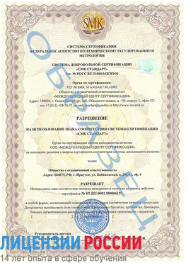 Образец разрешение Дзержинский Сертификат ISO 50001